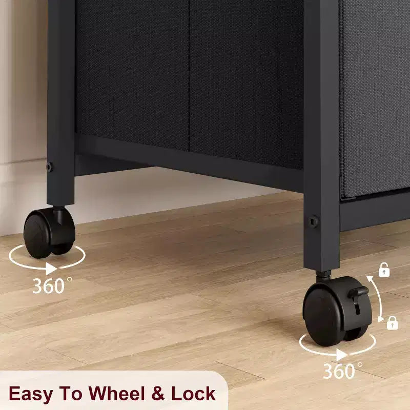 Acekool Mobile Filing Cabinet, schedario nero da scrivania con ruote bloccabili, organizer metallico per ufficio per casa, ufficio, luogo di lavoro