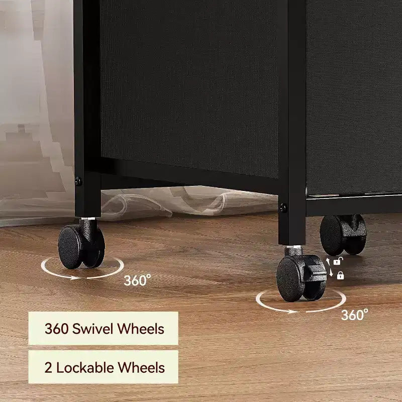 Acekool Mobile Filing Cabinet, schedario nero da scrivania con ruote bloccabili, organizer metallico per ufficio per casa, ufficio, luogo di lavoro