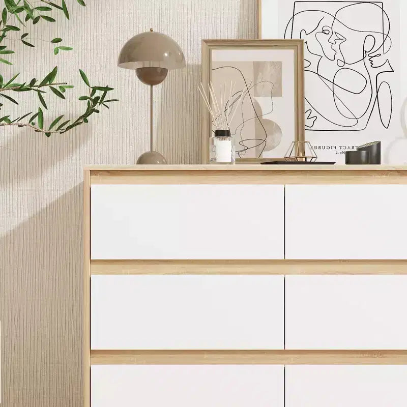 Famapy Cassettiera Minimalista Contemporanea a 9 Cassetti, Ampio Spazio per Camera da Letto/Soggiorno