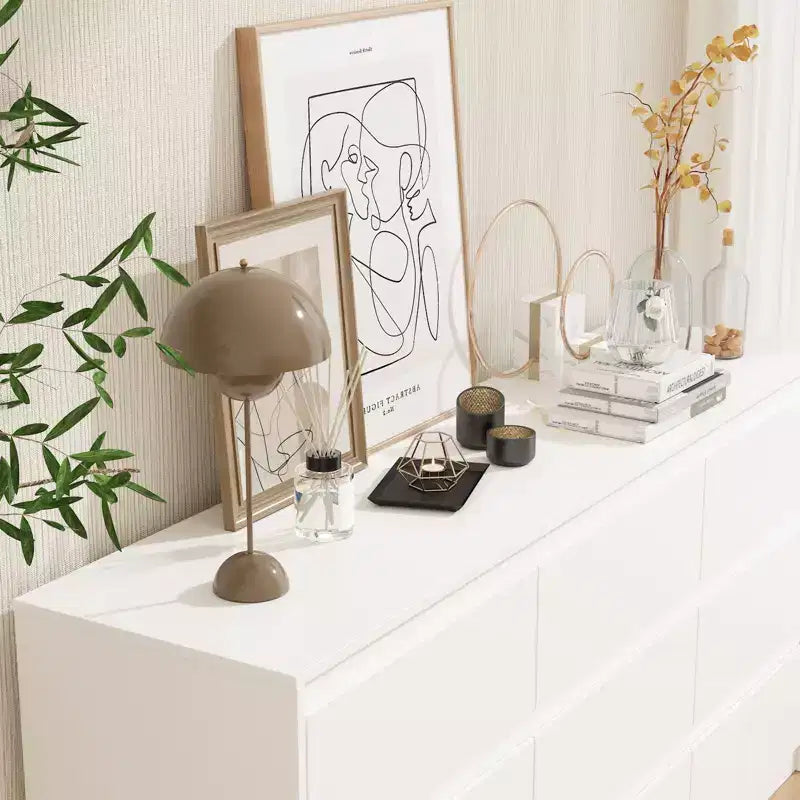 Famapy Cassettiera Minimalista Contemporanea a 9 Cassetti, Ampio Spazio per Camera da Letto/Soggiorno