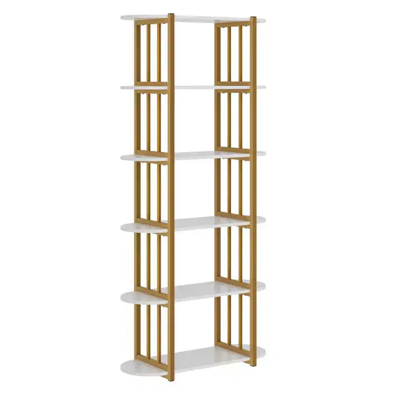 Libreria a 6 ripiani, Libreria alta moderna, Scaffale angolare industriale, Unità di scaffalatura autoportante