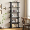 6 Tier Book Shelf, Modern Tall Bookshelf, Industrial Bookcase Corner Storage Organizer, Free Standing Storage Shelving Unit