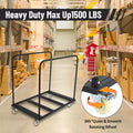 Table Cart Heavy Duty Folding Trolley with 5 Swivel Wheels - 10 Table Capacity for Garage, Warehouse, Events