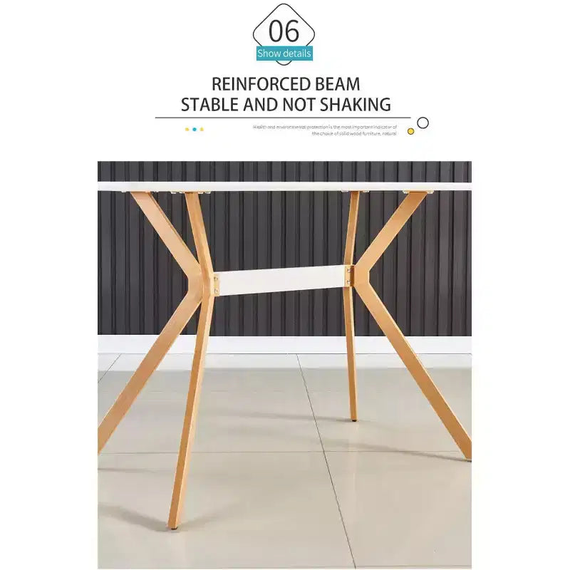 Okak Tavolo da pranzo moderno 47 Tavolo in legno minimalista Ripiano in metallo Gambe in metallo a trasferimento termico per sala da pranzo cucina ufficio