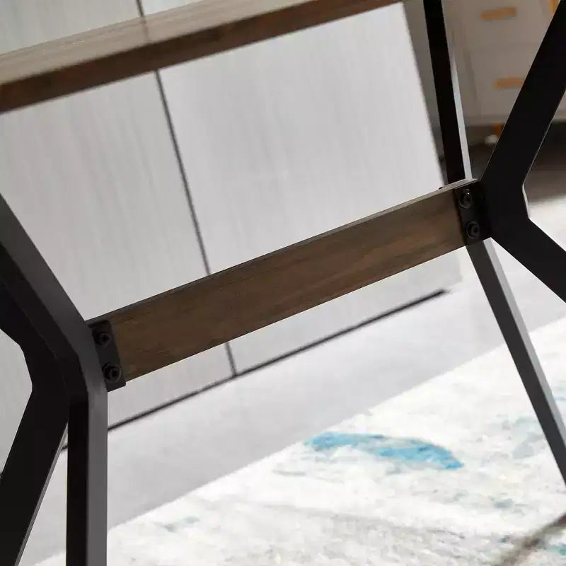 Okak Tavolo da pranzo moderno 47 Tavolo in legno minimalista Ripiano in metallo Gambe in metallo a trasferimento termico per sala da pranzo cucina ufficio