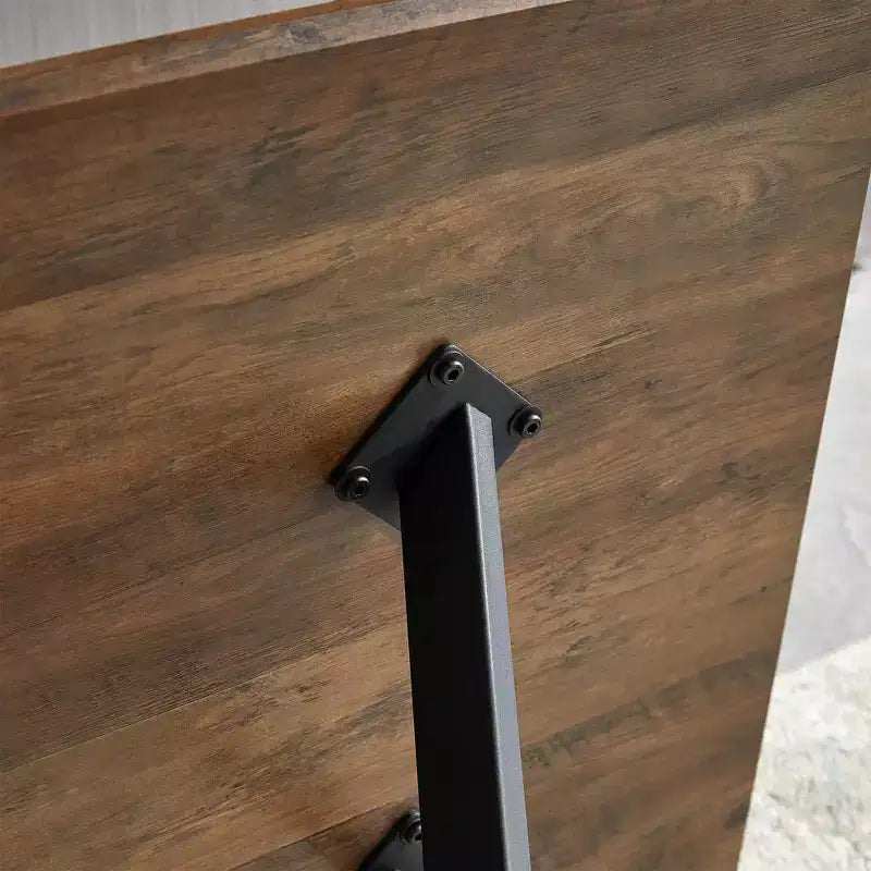 Okak Tavolo da pranzo moderno 47 Tavolo in legno minimalista Ripiano in metallo Gambe in metallo a trasferimento termico per sala da pranzo cucina ufficio