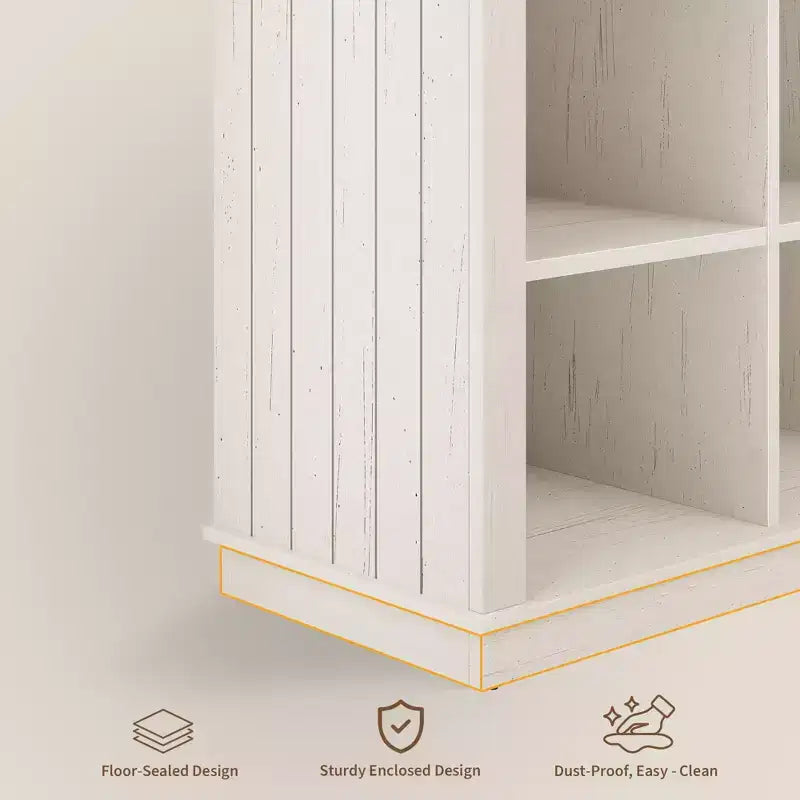 Libreria a 2 ripiani a 8 cubi, Libreria orizzontale in legno stile rustico/country, Armadietto libreria, Organizer contenitore
