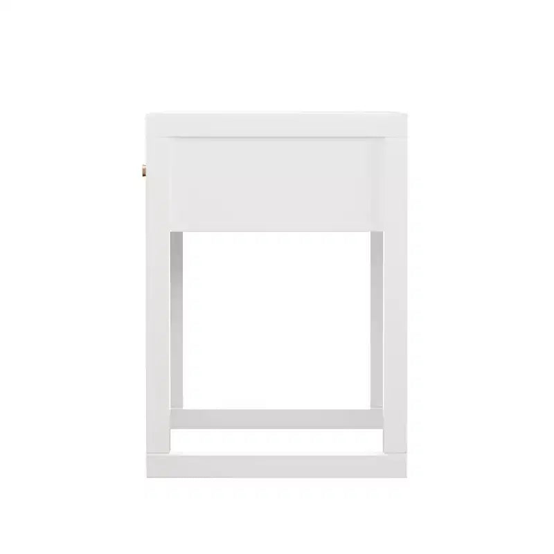 Comodino Tavolino da Caffè Minimalista Tavolino Divano con Cassetto, Bianco - ModernLuxe