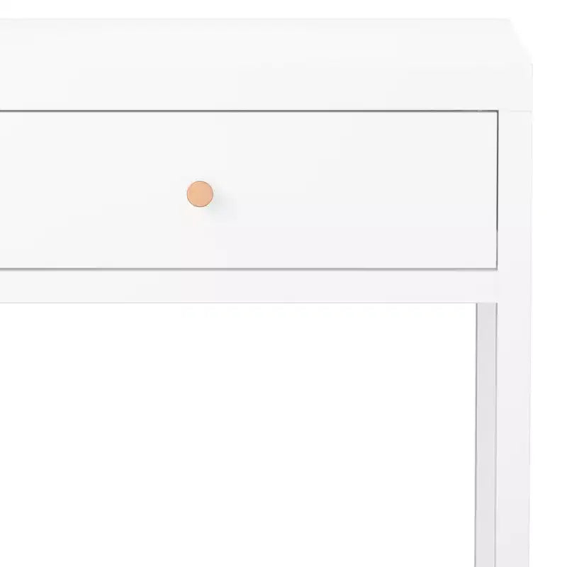 Comodino Tavolino da Caffè Minimalista Tavolino Divano con Cassetto, Bianco - ModernLuxe