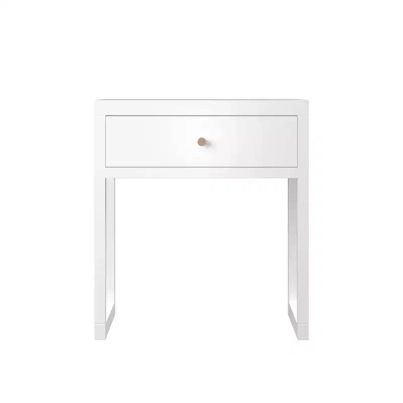 Comodino Tavolino da Caffè Minimalista Tavolino Divano con Cassetto, Bianco - ModernLuxe