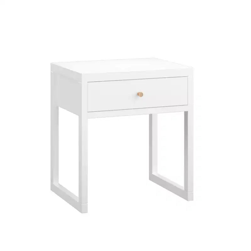 Comodino Tavolino da Caffè Minimalista Tavolino Divano con Cassetto, Bianco - ModernLuxe