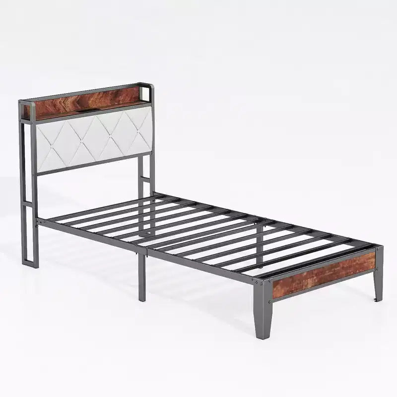 JIONJOY Struttura Letto Silenziosa con Porte di Ricarica Integrate, 11 Spazi di Archiviazione Sottoletto, Nessuna Rete a Molle Necessaria