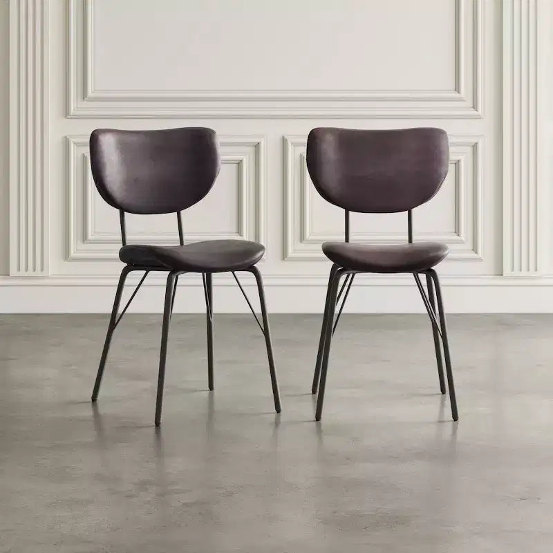 Jofran, sedia da pranzo imbottita in similpelle contemporanea moderna con schienale diviso (set da 2)