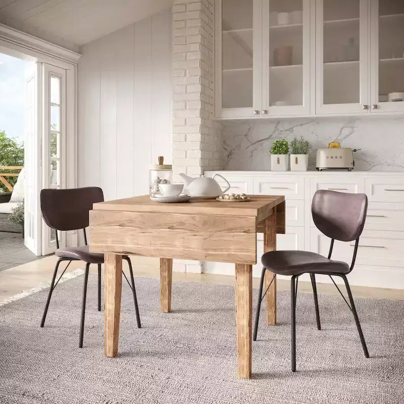 Jofran, sedia da pranzo imbottita in similpelle contemporanea moderna con schienale diviso (set da 2)