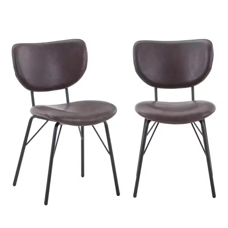 Jofran, sedia da pranzo imbottita in similpelle contemporanea moderna con schienale diviso (set da 2)