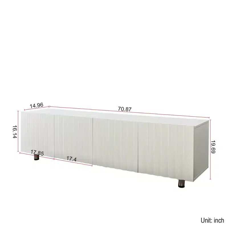 GDFStudio Mobile TV Lilia Moderno da 70,87'' con 2 Ripiani e 2 Cassetti