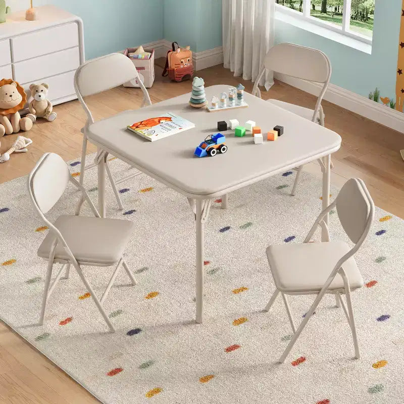 COZONY Set Pieghevole 3 Pezzi Tavolo e Sedie per Bambini, Set Attività/Pappa per Bambini Piccoli per Casa e Aula