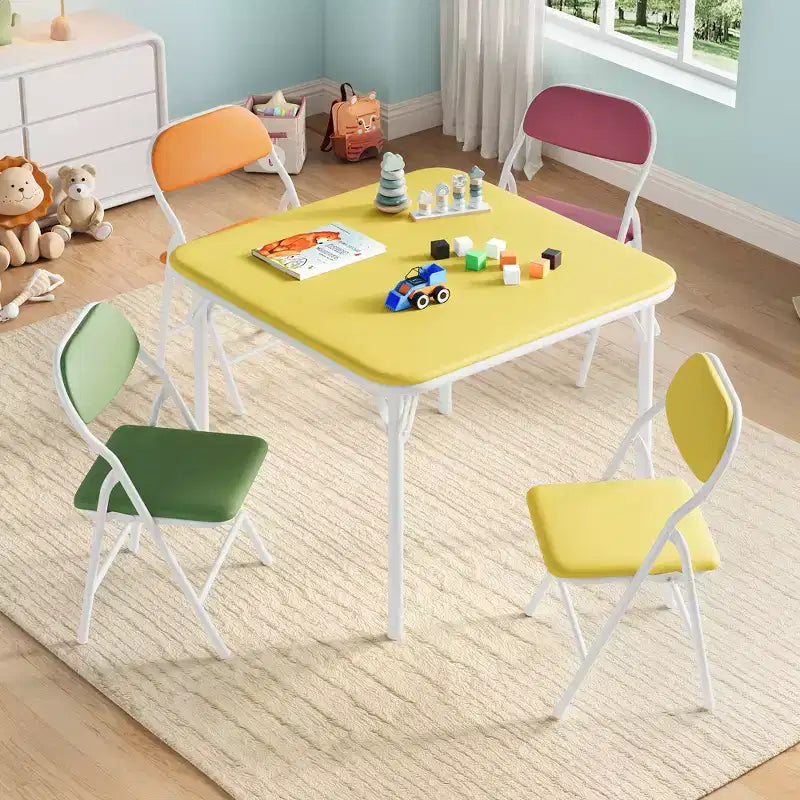 COZONY Set Pieghevole 3 Pezzi Tavolo e Sedie per Bambini, Set Attività/Pappa per Bambini Piccoli per Casa e Aula
