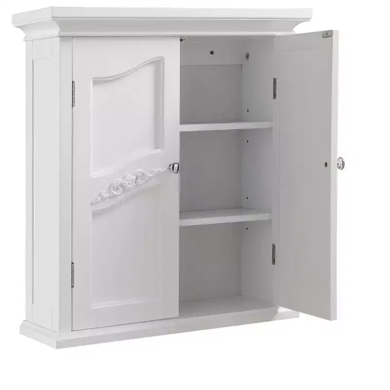 Pensile da parete rimovibile Teamson Home Versailles a 2 ante con ripiani interni regolabili, bianco