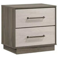 Coaster,Fenwick 2-drawer Nightstand Bedside Table Grey Oak
