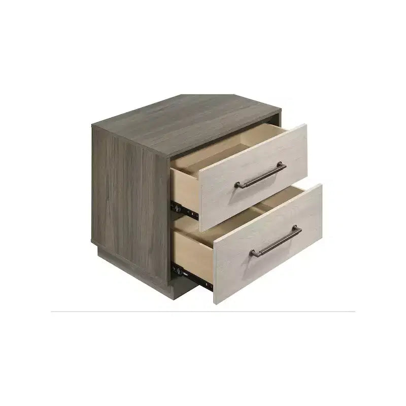 Coaster, Comodino a 2 cassetti Fenwick, Rovere Grigio