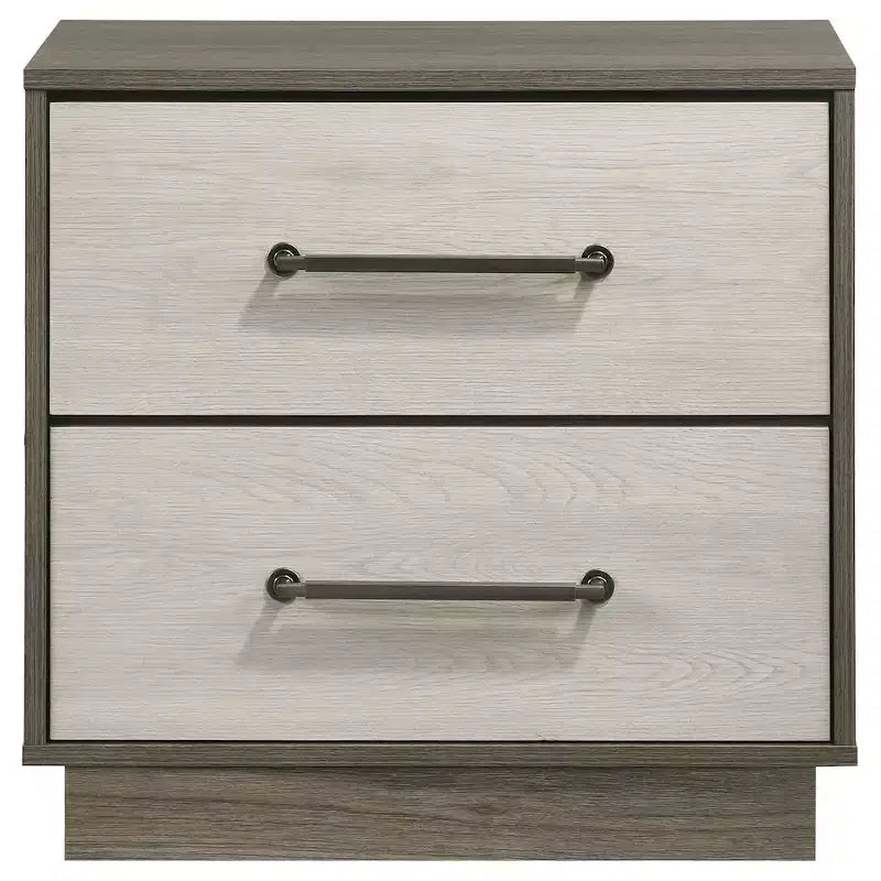 Coaster, Comodino a 2 cassetti Fenwick, Rovere Grigio