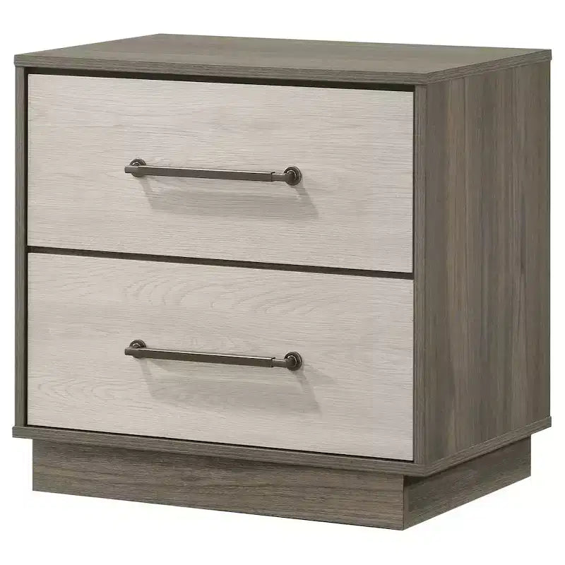 Coaster, Comodino a 2 cassetti Fenwick, Rovere Grigio