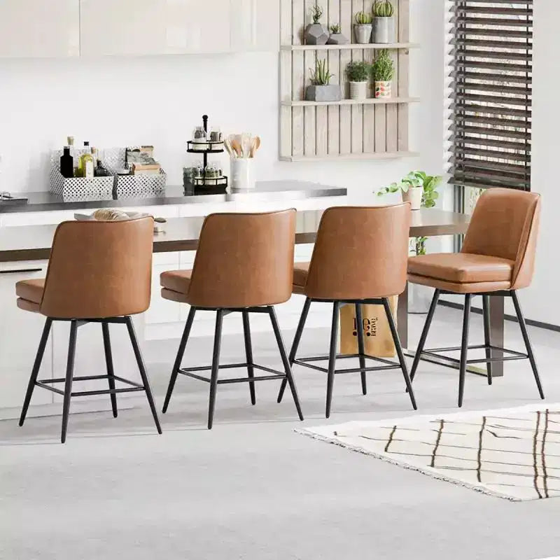 Set da pranzo da 5 pezzi in stile rustico con tavolo alto da bancone e 4 sedie imbottite, con ripiani portaoggetti a 3 livelli, grigio/naturale+bianco