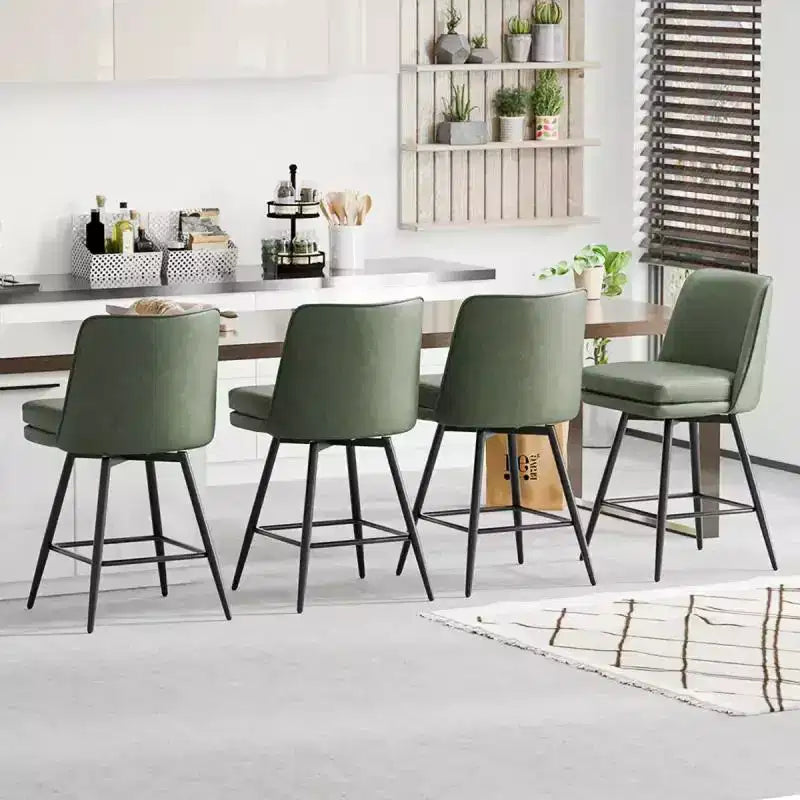 Set da pranzo da 5 pezzi in stile rustico con tavolo alto da bancone e 4 sedie imbottite, con ripiani portaoggetti a 3 livelli, grigio/naturale+bianco