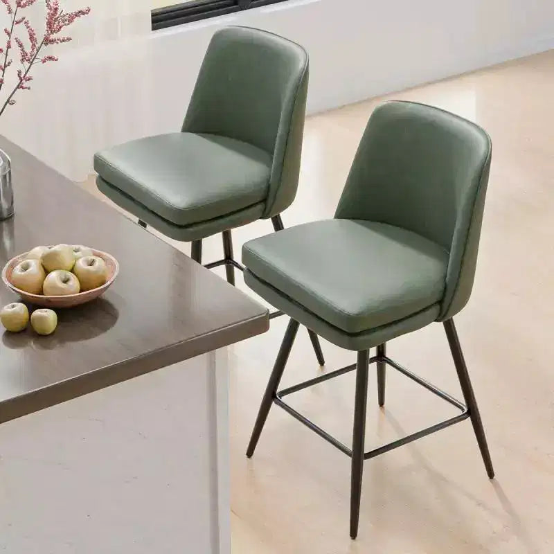 Set da pranzo da 5 pezzi in stile rustico con tavolo alto da bancone e 4 sedie imbottite, con ripiani portaoggetti a 3 livelli, grigio/naturale+bianco