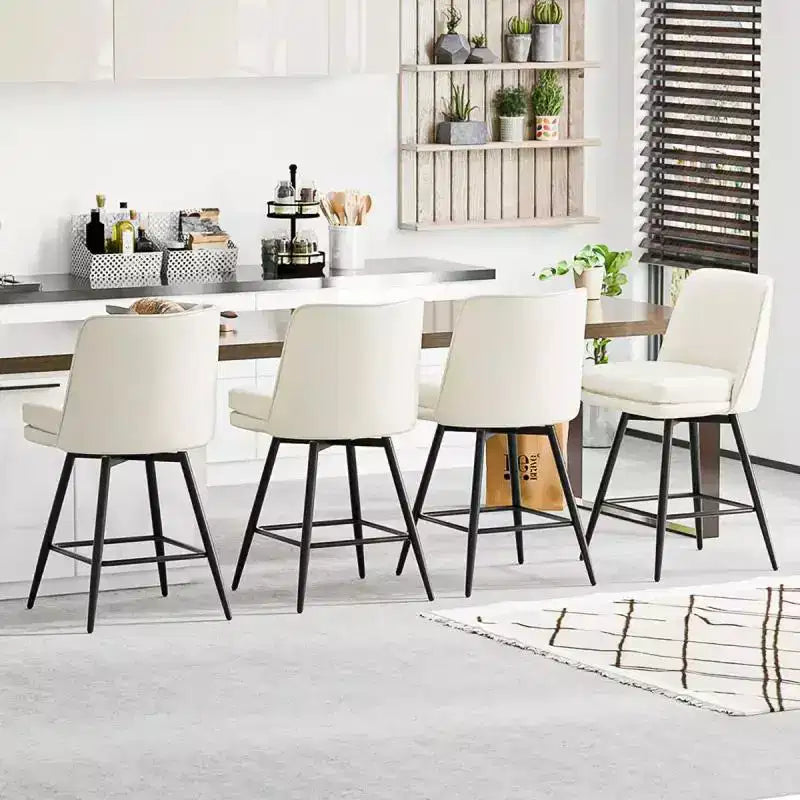 Set da pranzo da 5 pezzi in stile rustico con tavolo alto da bancone e 4 sedie imbottite, con ripiani portaoggetti a 3 livelli, grigio/naturale+bianco
