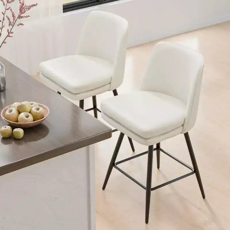 Set da pranzo da 5 pezzi in stile rustico con tavolo alto da bancone e 4 sedie imbottite, con ripiani portaoggetti a 3 livelli, grigio/naturale+bianco