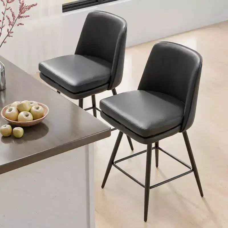 Set da pranzo da 5 pezzi in stile rustico con tavolo alto da bancone e 4 sedie imbottite, con ripiani portaoggetti a 3 livelli, grigio/naturale+bianco