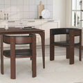 Acekool Dining Chair Set of 2 with Rubberwood Frame, Modern Curved Backrest & PU Leather Upholstery for Kitchen and Living Room