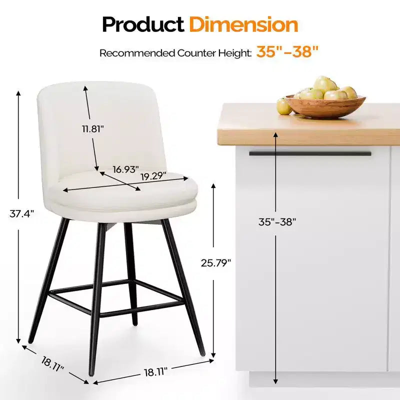 Sgabello da bar contemporaneo Karl Home con funzione girevole, pelle PU e qualità durevole