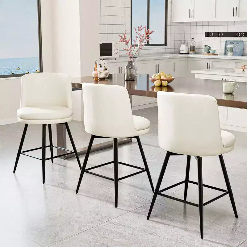 Sgabello da bar contemporaneo Karl Home con funzione girevole, pelle PU e qualità durevole