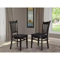 HomeStock Suburban Sophistication Dining Chair with Wood Seat, Set of 2