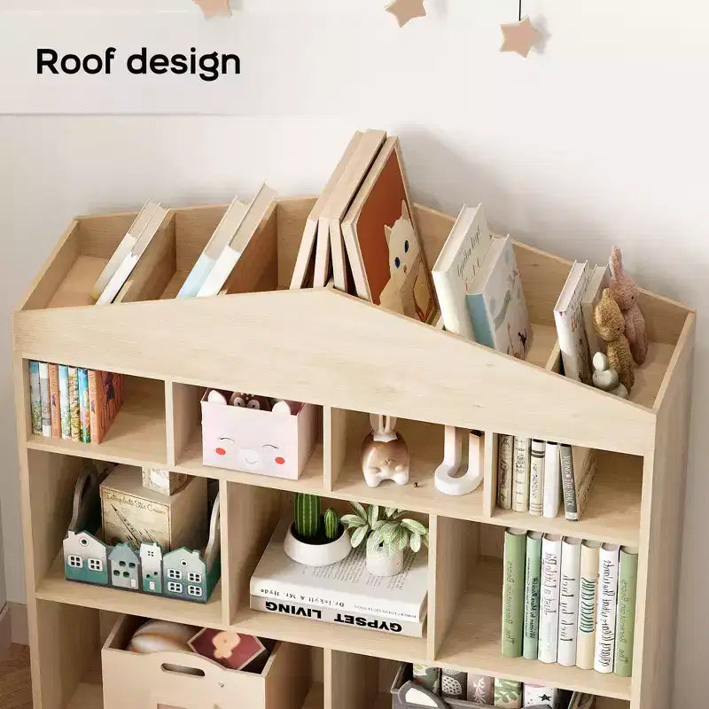 41 Organizer per giocattoli, Libreria e scaffale in legno a 9 cubi per bambini, Robusto armadietto per giocattoli per sala giochi, cameretta, stanza dei bambini
