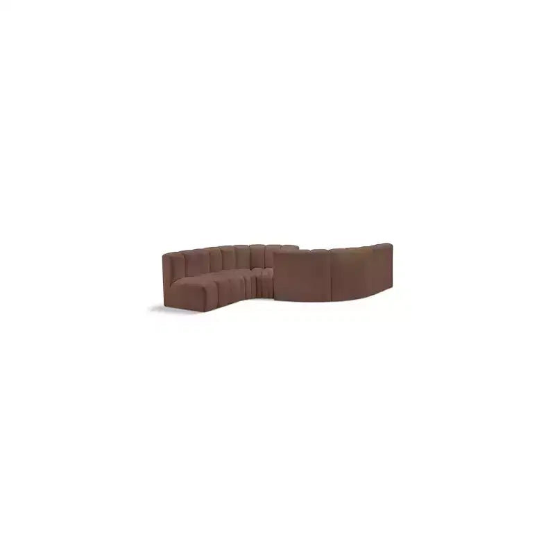 Meridian Furniture,Arc Brown Vegan Leather Modular Sofa