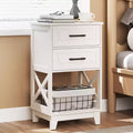 Heynemo Modern Night Stand White Side Table, Tall Nightstand Bedside End Table