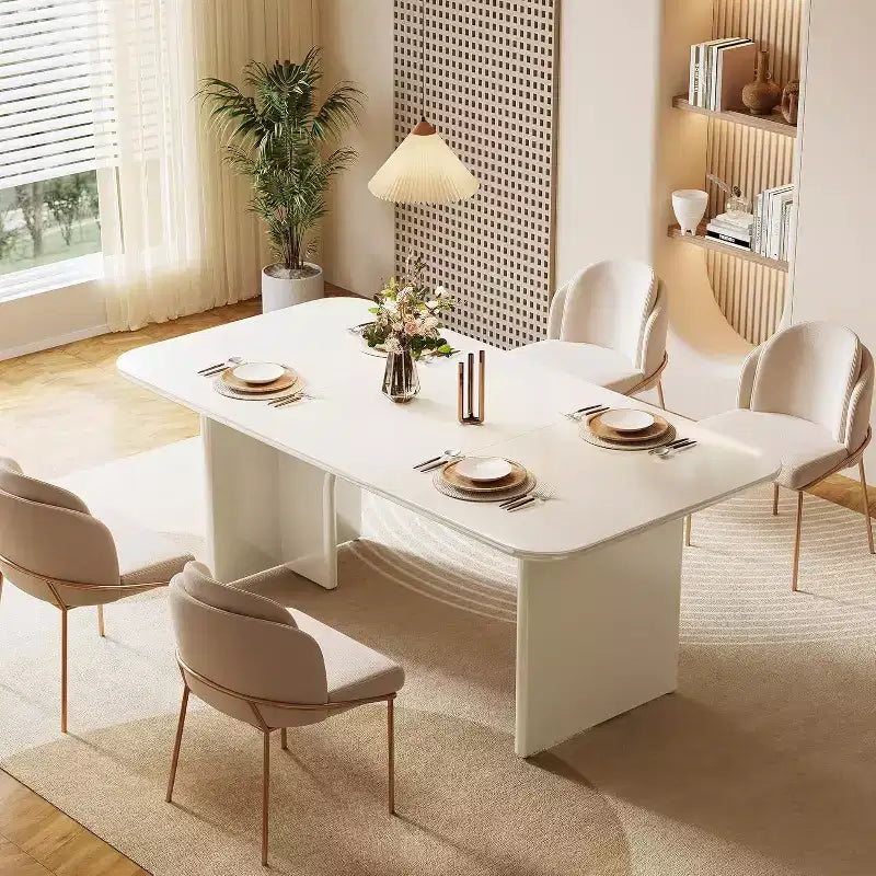 Tavolo da Pranzo Moderno Nero per 4-6 Persone, Tavolo da Cucina Rettangolare Grande da 63" con Gambe ad Arco, per Sala da Pranzo