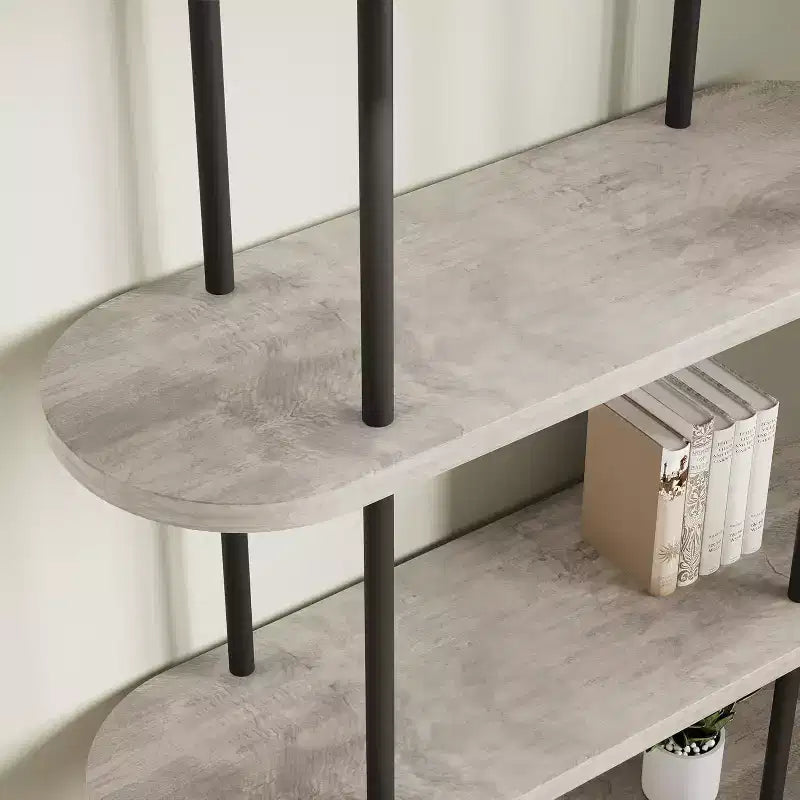 Acekool Set di 2 Scaffali ad Arco a 5 Ripiani, Struttura in Metallo, Vano a Giorno, Antiribaltamento, Grigio Grafite