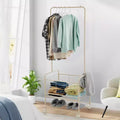 Clothes Rack, Portable Garment Rack Laundry Cart, Rolling Clothes Rack with Wheels and Shelves, Storage Shelves for Clothes