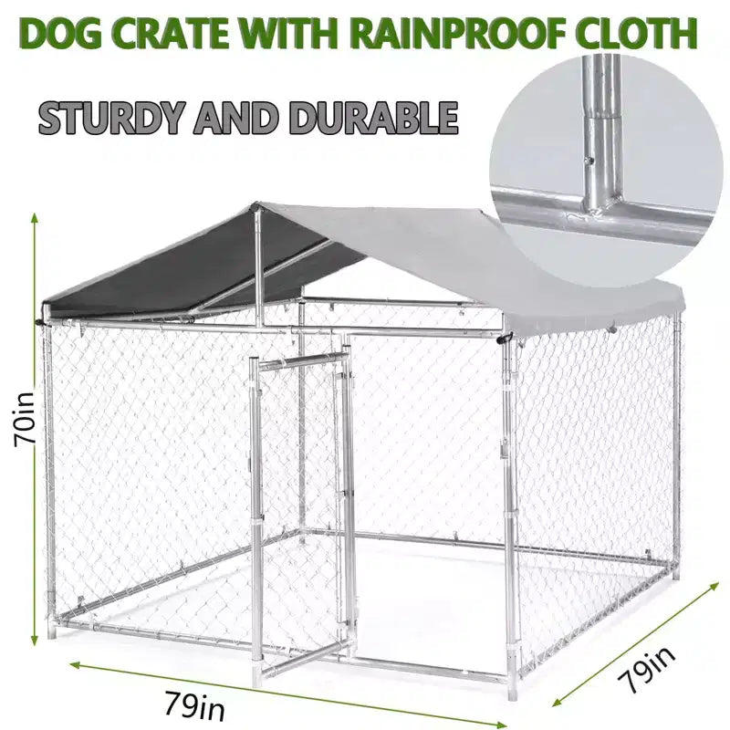 Gabbia Kennel Cuccia per Cani Robusta, Acciaio Indistruttibile Anti-Fuga, Ruote Bloccabili a 360°, Vassoio Estraibile, Design con Apertura Superiore, per Cani di Taglia Media e Grande