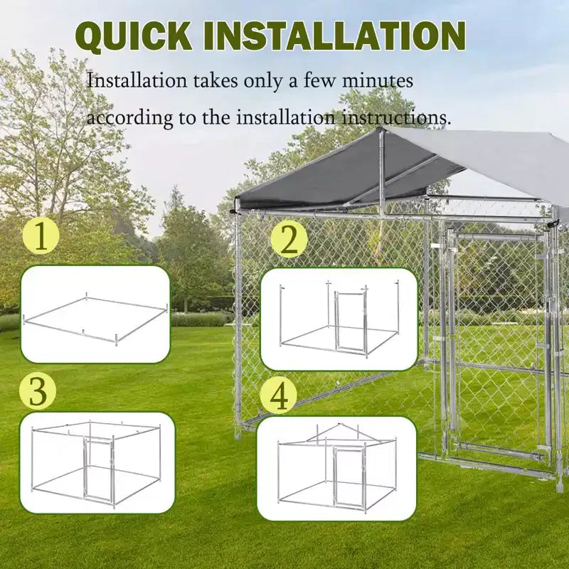 Gabbia Kennel Cuccia per Cani Robusta, Acciaio Indistruttibile Anti-Fuga, Ruote Bloccabili a 360°, Vassoio Estraibile, Design con Apertura Superiore, per Cani di Taglia Media e Grande