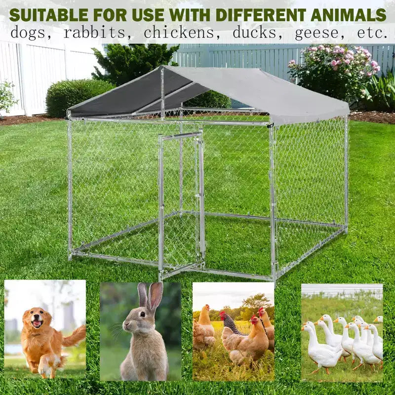 Gabbia Kennel Cuccia per Cani Robusta, Acciaio Indistruttibile Anti-Fuga, Ruote Bloccabili a 360°, Vassoio Estraibile, Design con Apertura Superiore, per Cani di Taglia Media e Grande