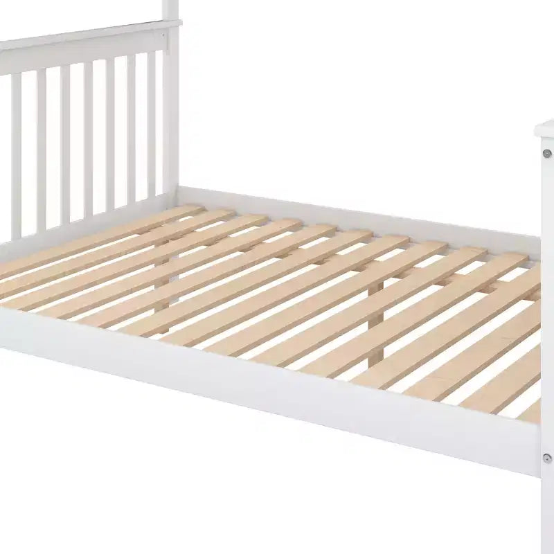 Letto a Castello con Letto Estraibile e Scala Contenitore, Letto a Castello a Scala in Legno Massello per Bambini Ragazzi Adulti