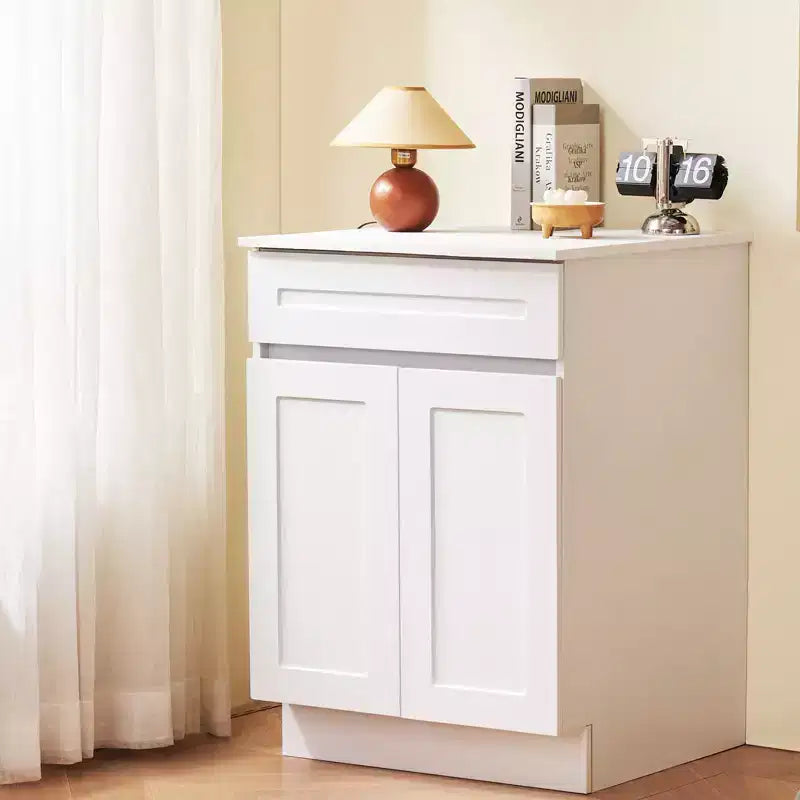 Base sottolavello VEVOR con cassetto, mobile sottolavello da 24 pollici non assemblato con cassetto, 24 L x 24 P x 34,5 H, mobiletto pronto per l'assemblaggio, bianco