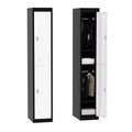 GustoWave 2-Door Metal Locker, 71 Inch Tall Slim Employee Locker Storage Cabinet with Hanging Rod, Shelf & Ventilation Holes, Heavy Duty Steel