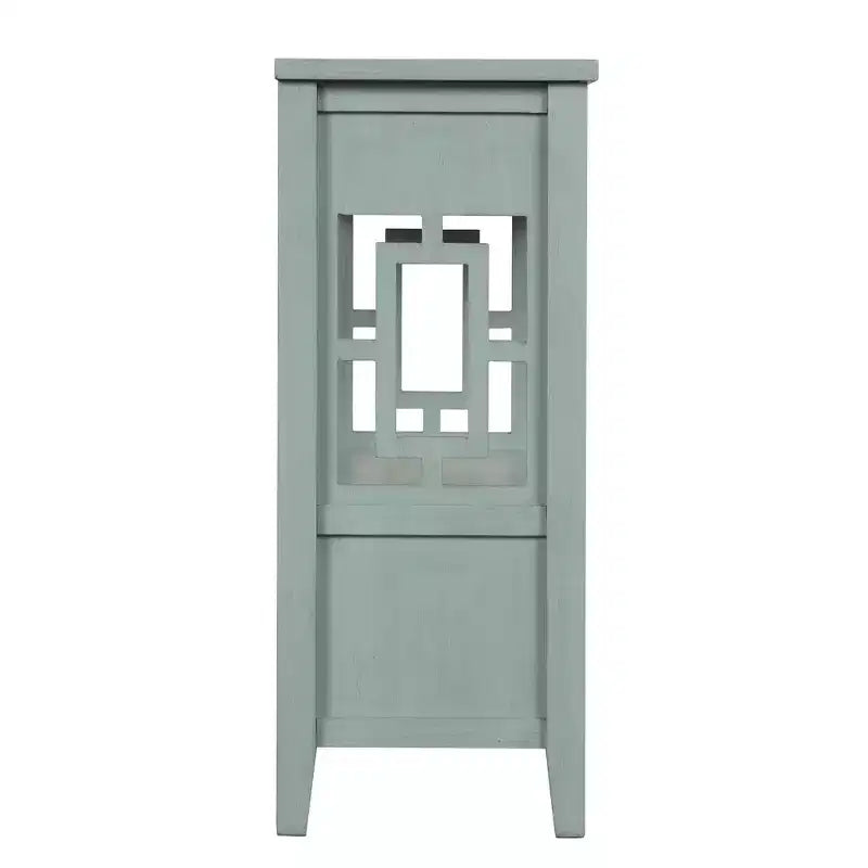 Hostack Consolle da 91 cm in Legno Stile Rustico con 4 Cassetti e 1 Ripiano Contenitore per Ingresso e Soggiorno, Blu Retrò